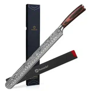Brisket Slicing Knife 12" – Long High Carbon Stainless Steel Blade with Pakkawood Handle and Sheath